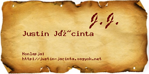 Justin Jácinta névjegykártya